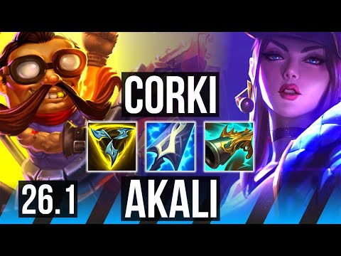 CORKI vs AKALI (MID) | Good KDA: 17/1/3 | KR Master | 26.1