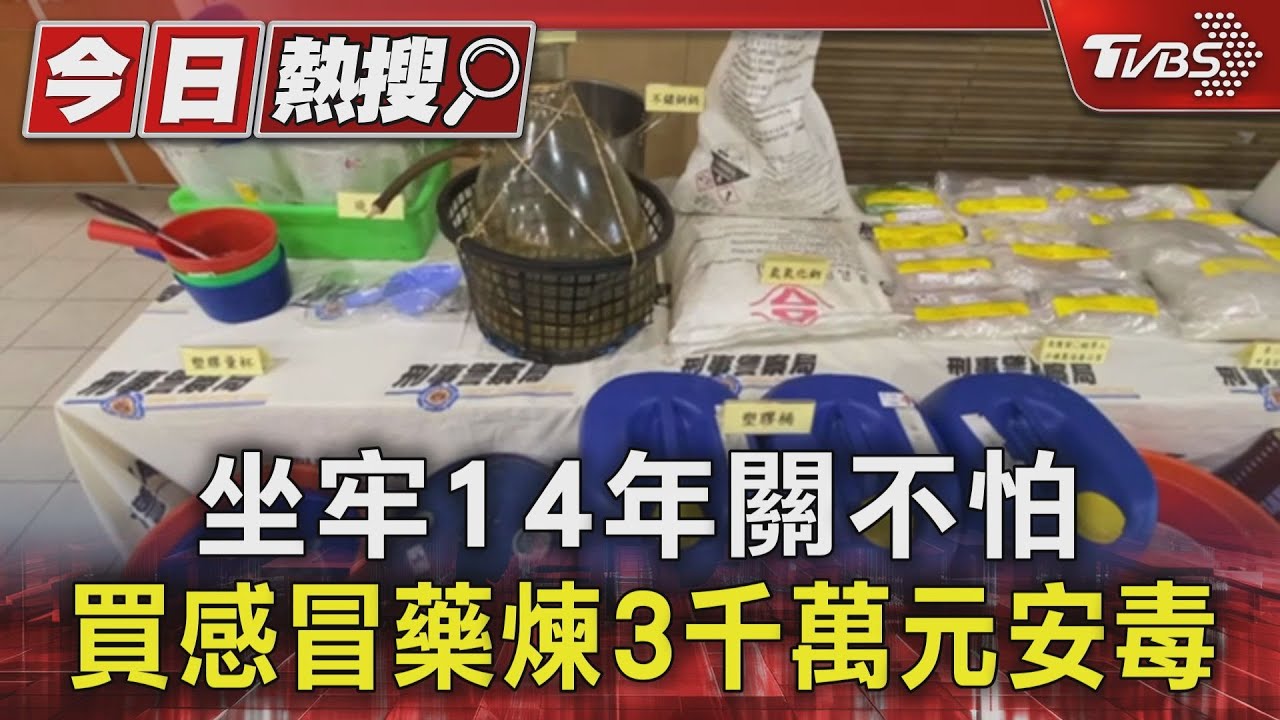 坐牢14年關不怕 買感冒藥煉3千萬元安毒