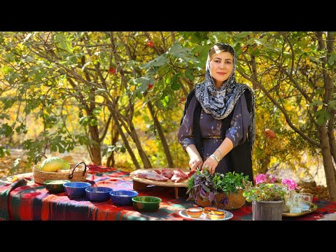 IRAN Village Life! KALAM Pilaf - Lamb, Fresh Herb Rice from the Village Kitchen