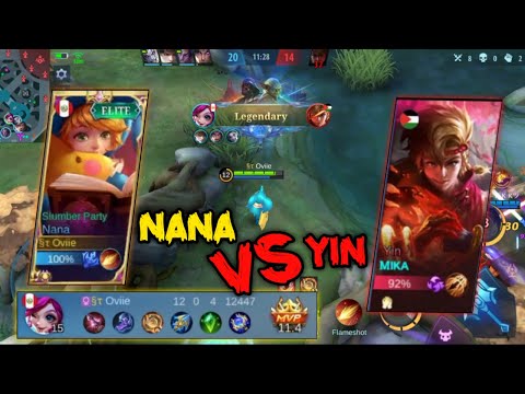 GAMEPLAY SUPPORT NANA VS HERO BARU YIN !! || TOP GLOBAL NANA - Mobile Legends