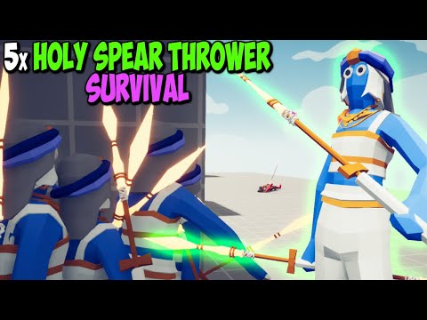 NOOB?! 5x HOLY ARROW THROWER Survival vs EVERY FACTION #2  - TABS Totally Accurate Battle Simulator