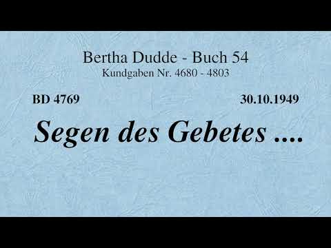BD 4769 - SEGEN DES GEBETES ....