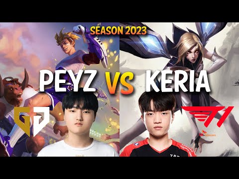 GEN Peyz vs T1 Keria - Peyz EZREAL vs KAI'SA ADC - KR Ranked