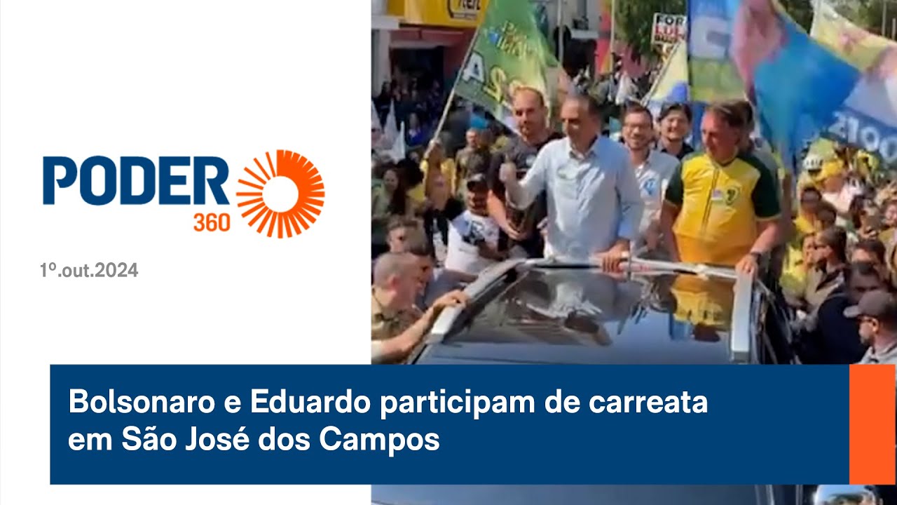 Bolsonaro e Eduardo participam de carreata em São José dos Campos