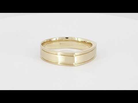 A video of  14k Yellow Gold Mens Wedding Ring