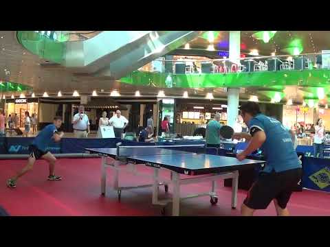 Beinarbeit   Training Christian Luginger vs Michael Trink UTTC Salzburg Europark Tischtennistag 2018