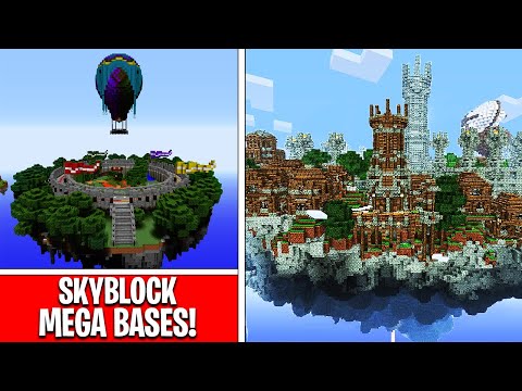 5 BEST Skyblock MEGA BASES Built in Minecraft! (BEST MEGA BASES)