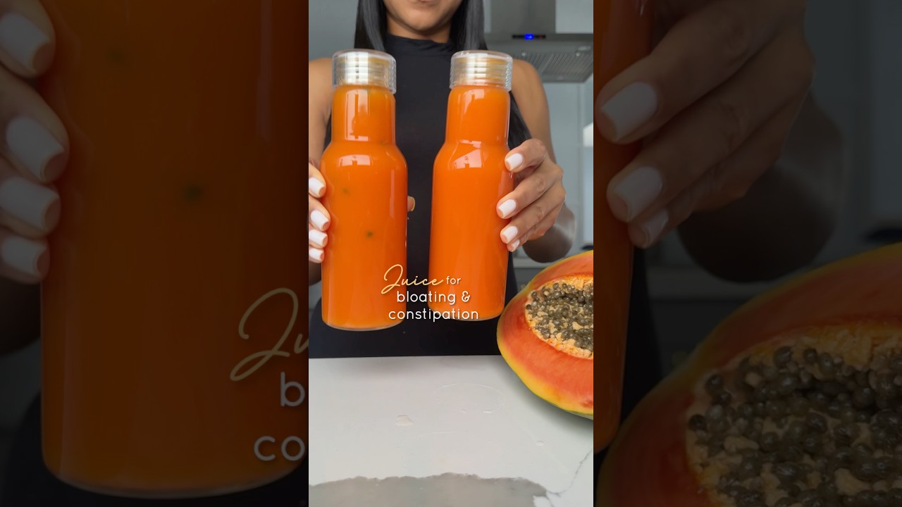 Papaya Power Juice for digestion + energy! ✨ #juicing #juice #papaya