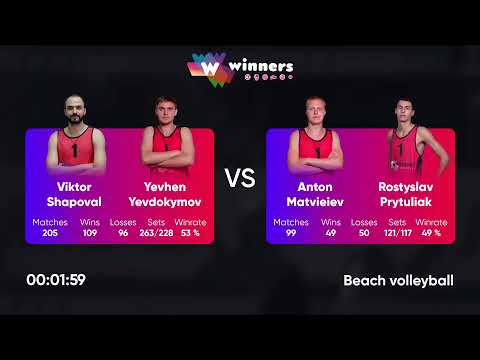 15:10 V. Shapoval / Y. Yevdokymov - A. Matvieiev / R. Prytuliak 05.08.2022 |Winners Beach Volleyball
