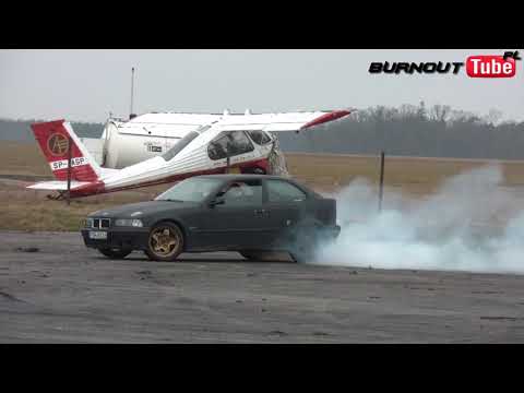 Palenie gumy BMW E36 325 "ZYCHU" - Lotnisko Michałków 2019
