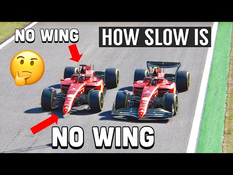 Ferrari F1 2022 with NO WINGS vs Ferrari F1 2022 - HOW SLOW IS? Monza Race