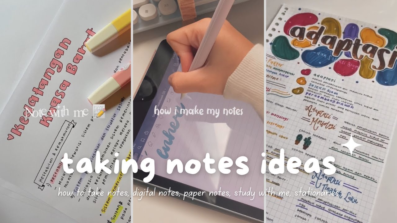 study notes ideas and tips✍️ digital or paper notes, study with me • tiktok compilation