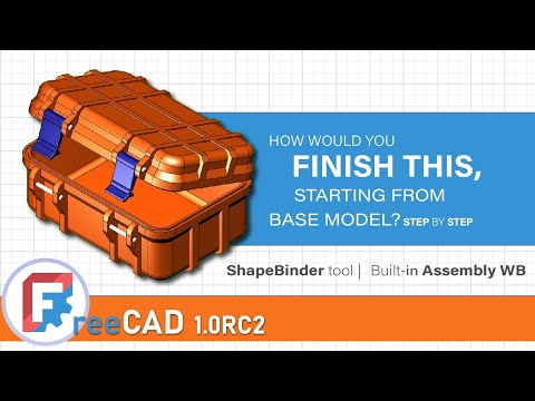 Rugged Box 3D Model | FreeCAD 1.0RC2 | ShapeBinder  tool | new built-in assembly workbench
