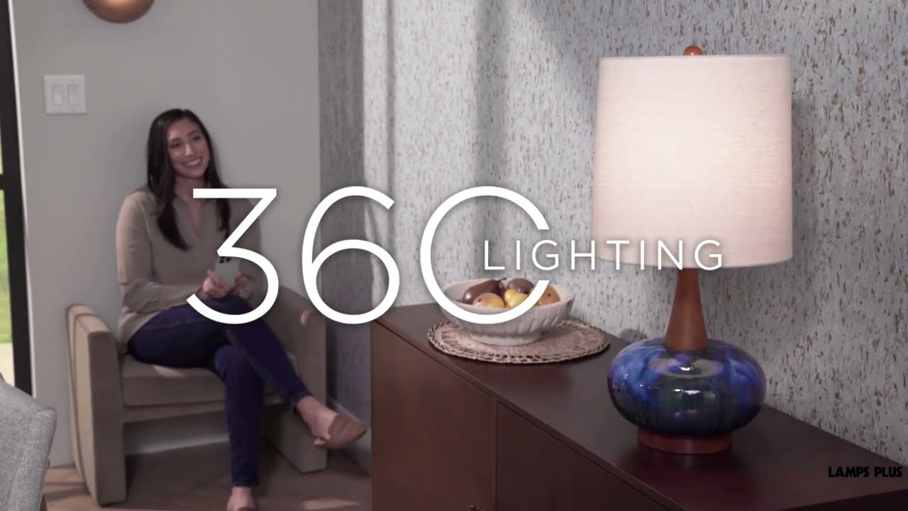 Video 1 Watch A Video About the Andi Modern Wood and Blue Ceramic Table Lamp