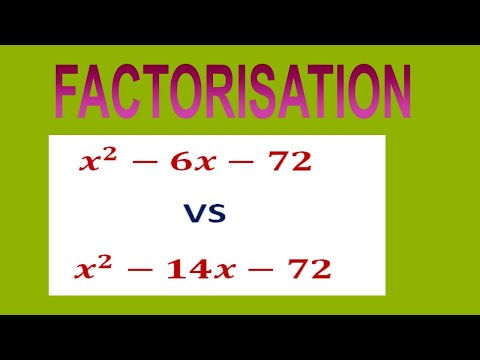 Factorize  〖  x〗^2-6x-72              VS  x^2-14x-72