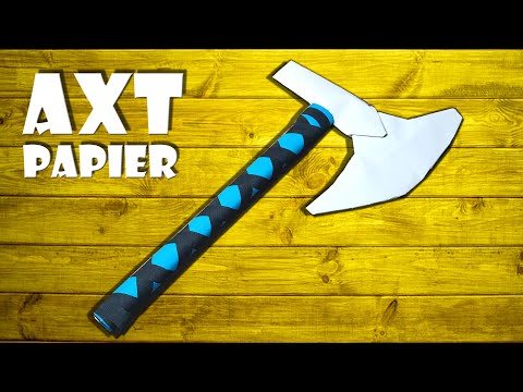 Axt selber machen Spielzeug aus Papier basteln - paper battle axe toy winter DIY craft [4K]