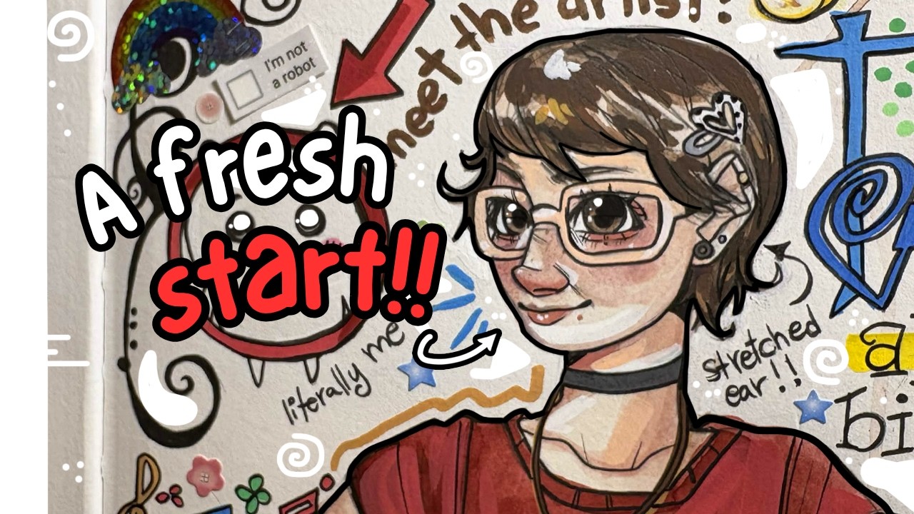 STARTING My First Sketchbook Page ✧ Meet The Artist ☁️