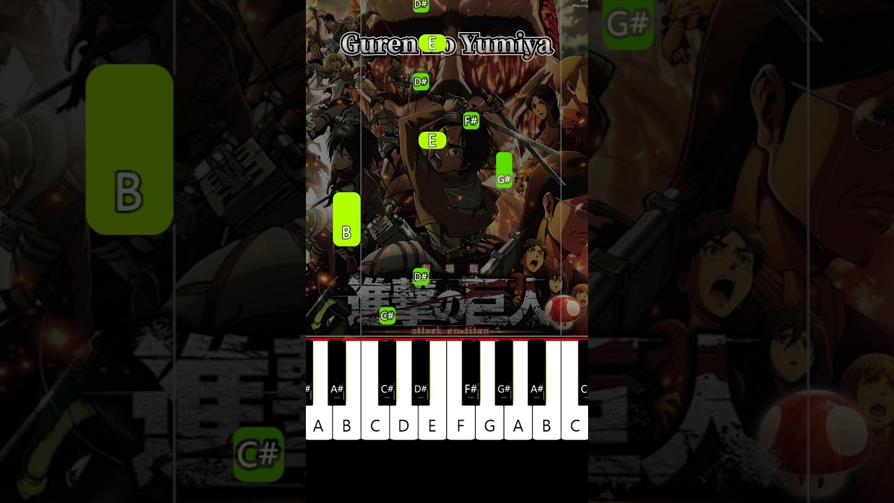 Guren no Yumiya - Attack on Titan - BEGINNER PIANO TUTORIA   #gurennoyumiya #attackontitan