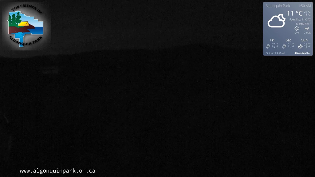 Live webcam view of Algonquin Park Boreal Forest Lookout