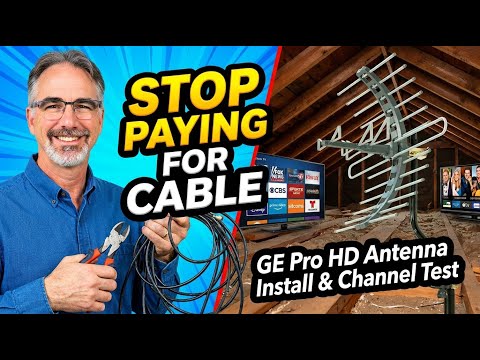 GE Pro HD Digital Attic Mount Antenna Review & Installation 29884 -No More Cable TV