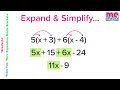 Expanding & Simplifying Single Brackets - Tutorial / Revision