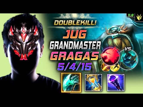 GrandMaster Gragas Jungle vs Hecarim - 천상계 정글 그라가스 템트리 룬 밤수 포식자 - LOL KR 11.9