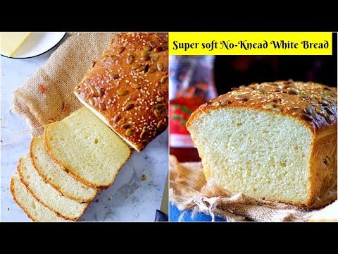 Easy Super Soft No Knead White Bread Recipe in 5 simple steps | Homemade White Bread