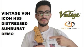 Video thumbnail for Vintage V6h Icon HSS Distressed Sunburst - Demo (NO TALKING) by Federico Li Puma