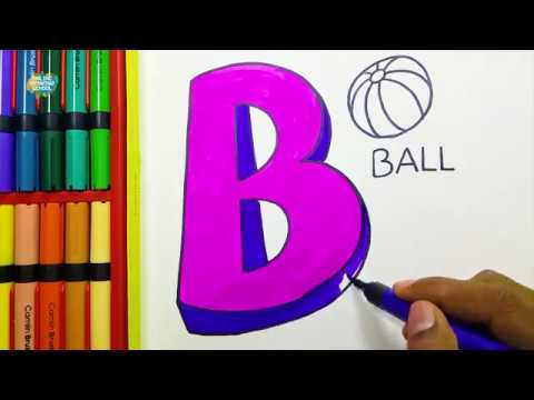 Draw and paint "B" Alphabet - Lesson 163