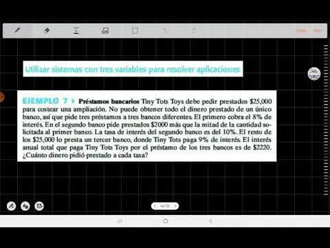 Sistemas de tres variables 1 - Préstamo bancario