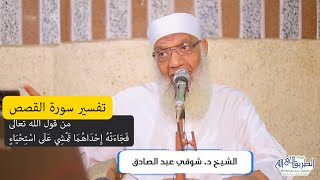 صورة 07 تفسير سورة القصص من قول الله تعالى (فجاءته إحداهما تمشي على استحياء) الآيات 25-26