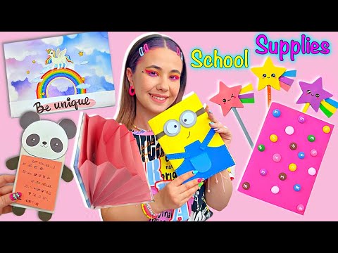 5 DIY SCHOOL SUPPLIES - Back To School Hacks and Crafts #backtoschool #diy