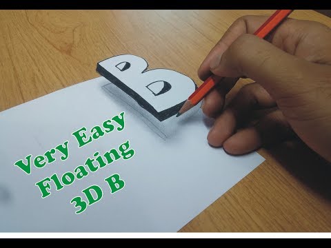 How To Draw 3D Floating Letter "B" - Trick Art on Line Paper Step by Step | 3D Drawing | DIY Drawing