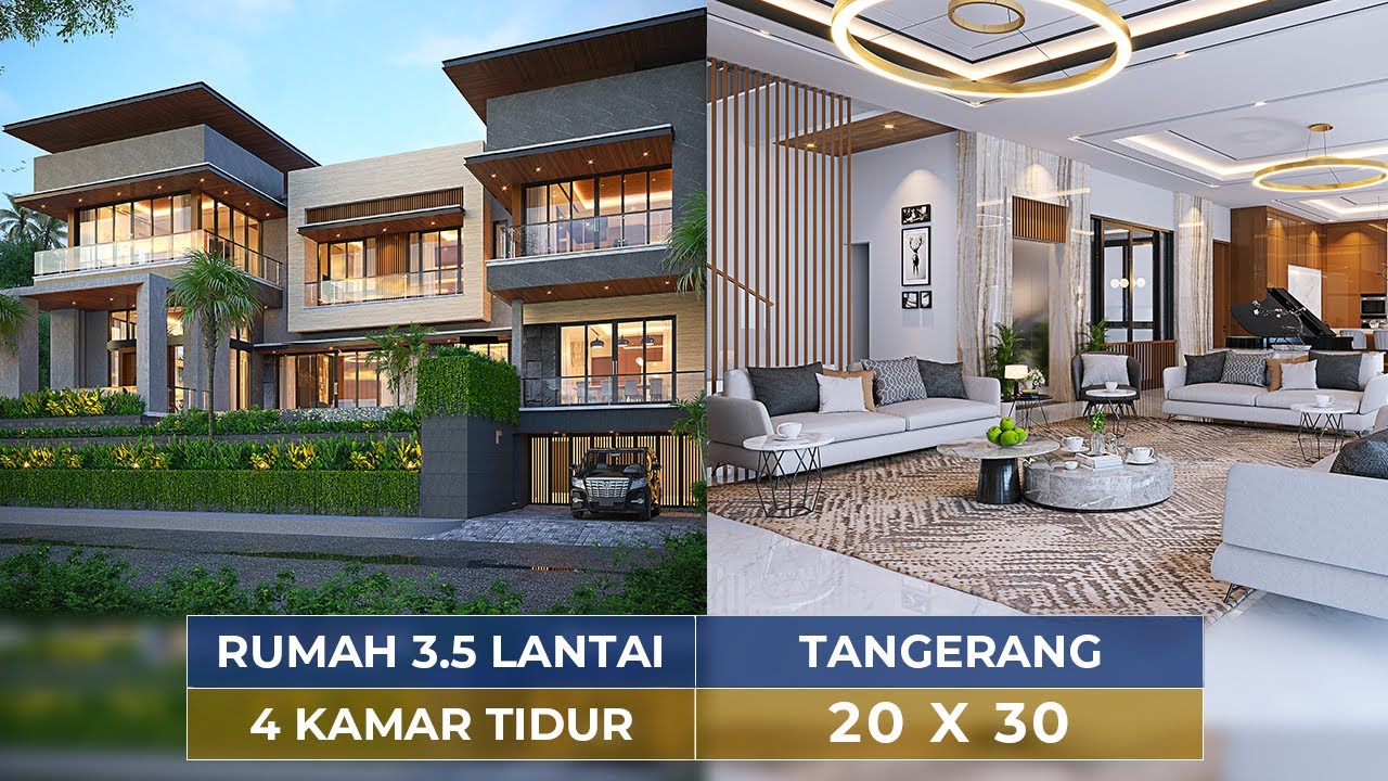 Video 3D Desain Rumah Modern 3.5 Lantai Bapak ATN 1504 - Tangerang