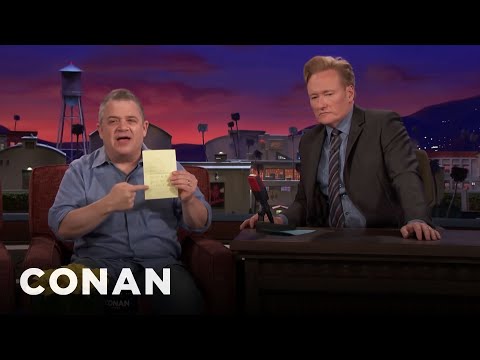 帕頓-奧斯華特的妻子給他留下了一張可怕的紙條 - CONAN on TBS. (Patton Oswalt’s Wife Left Him A Terrifying Note - CONAN on TBS)