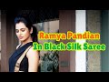 Ramya Pandian In Black Silk Saree