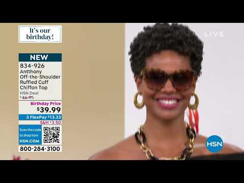 Antthony OfftheShoulder Ruffled Cuff Chiffon Top