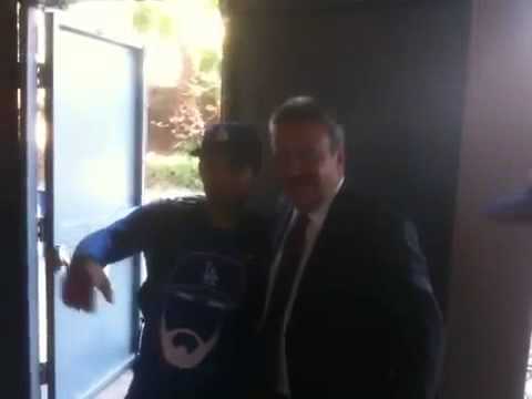 Me Talking to Ned Colletti on Opening Day 2012