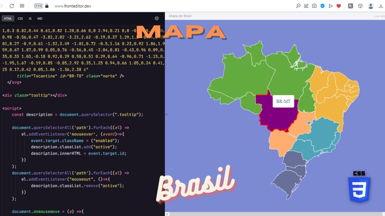 Mapa do Brasil com #css #javascript