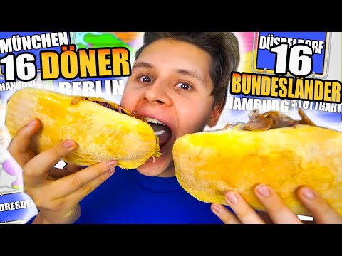Ich ESSE 16 DÖNER in 16 BUNDESLÄNDERN😧🥙 - DÖNER ESSEN DURCH DEUTSCHLAND🚅(EXPERIMENT⭐)