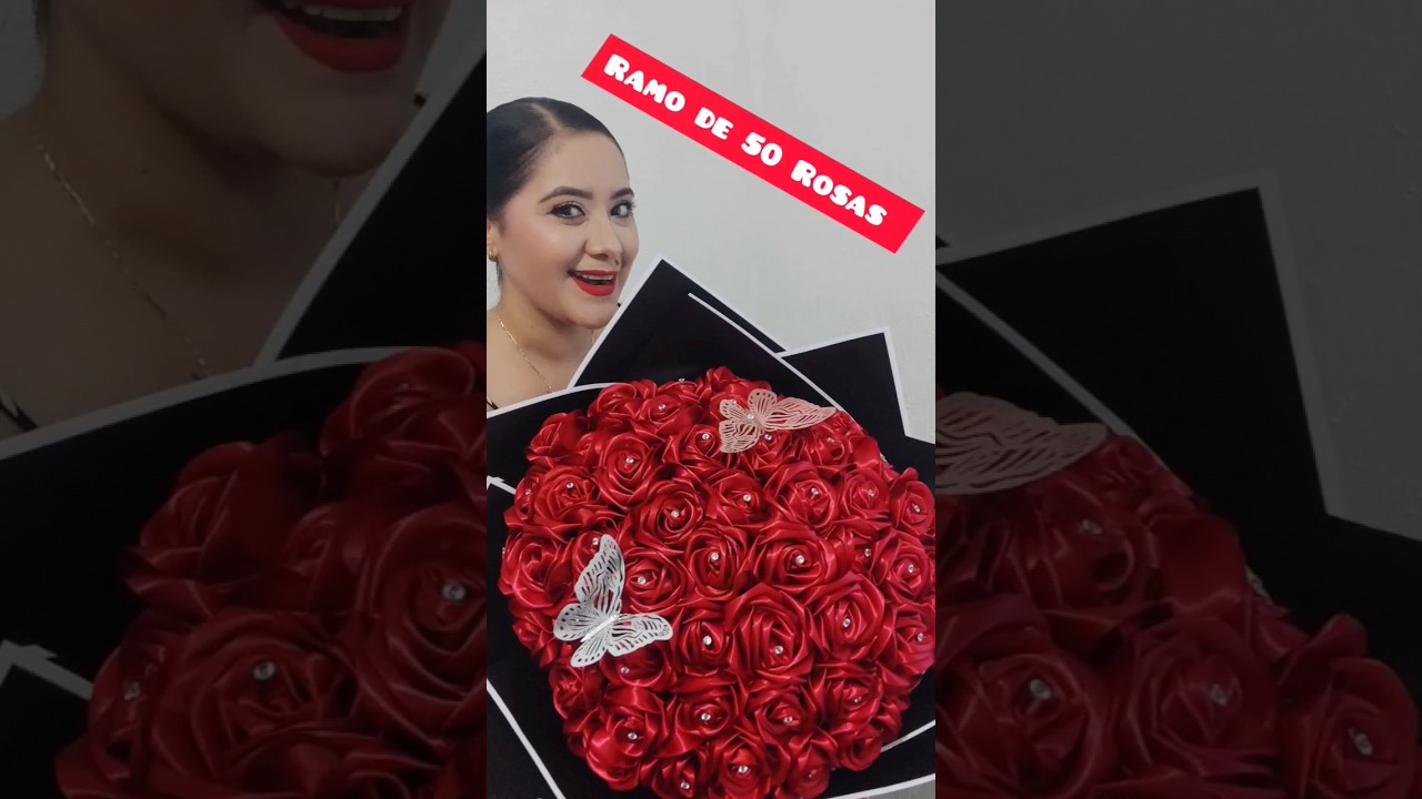 Tutorial ramo 50 rosas completo en mi perfil #rosas #rosaseternas #ramo #50rosas