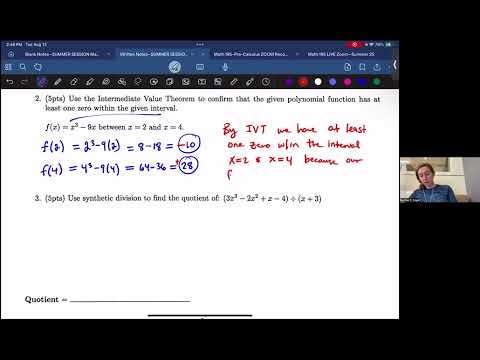 Quiz 3 Review--Math 195--Lesson 16