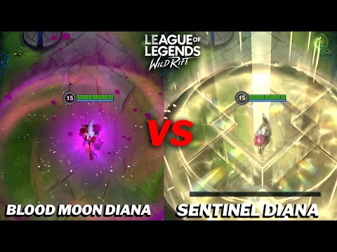 Diana Sentinel VS Blood Moon Skin Comparison Wild Rift