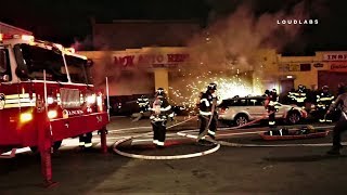 Intense Fire at Auto Body Shop *Early Arrival*