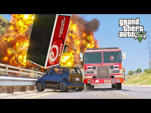 GTA 5 FIRE TRUCK TRAFFIC CRASHES PART 2 - IMPACT COMPILATION - DESTRUCTION