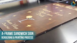 Wooden Sandwich Sign Rendering & Printing Process for Club Tree