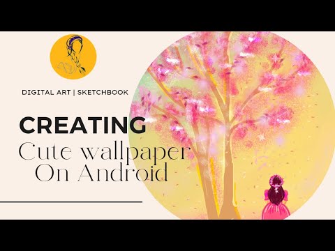 Cute wallpaper design time-lapse | Vasantha rani tree | Digital Wallpaper | Trumpet rose tree | Art
