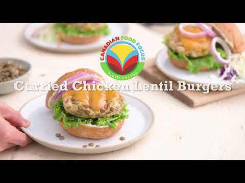 Curried Chicken Lentil Burgers