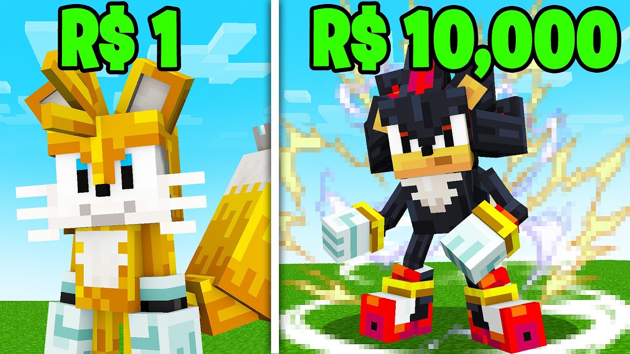 SONIC de R$1 VS R$10.000 no MINECRAFT! Qual o MAIS FORTE?