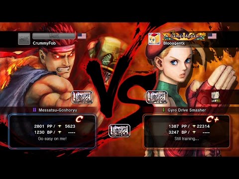 USF4 todoro (evil ryu) vs Blooagentx (cammy, seth)